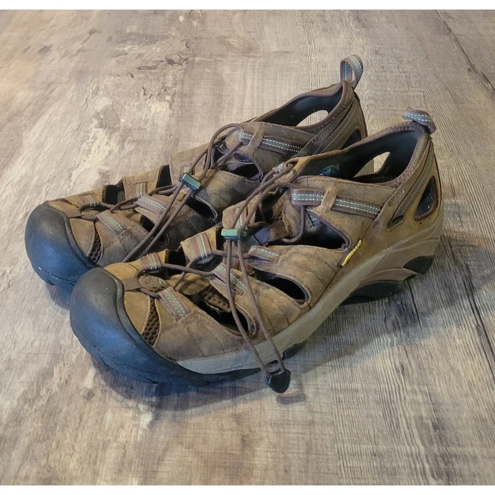 Keen Arroyo II Mens Waterproof Hiking Sandals Brown Leather Size 13 1226-SBBG